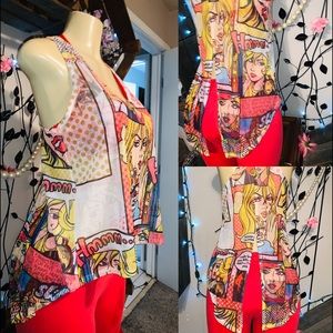 🔸Ladies sheer comic designed tank🔹